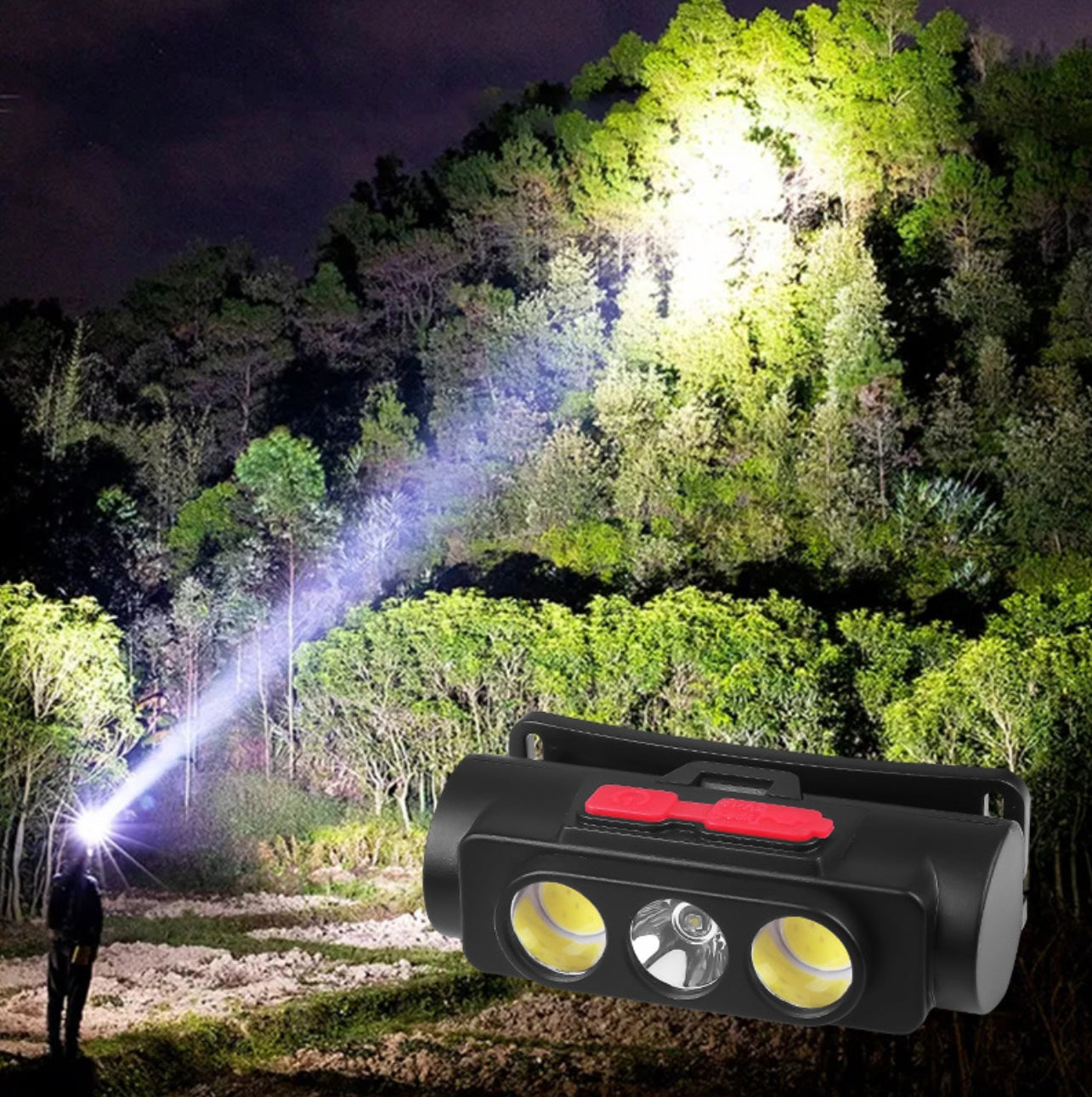 XPE+COB /3*COB 18650 400LM Mini USB Rechargeable Headlight Camping Flashlight Head Light Torch Lamp Built-in Battery Headlamp