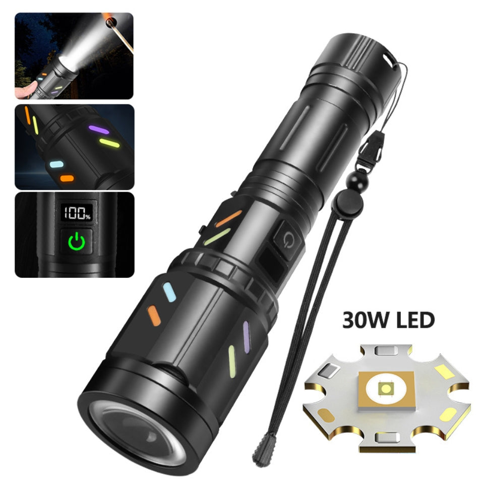 High Power LED Wick Flashlight 5 Light Modes Torch USB Charging Outdoor Tactical Long Shot Camping Lantern Outdoor Lighting