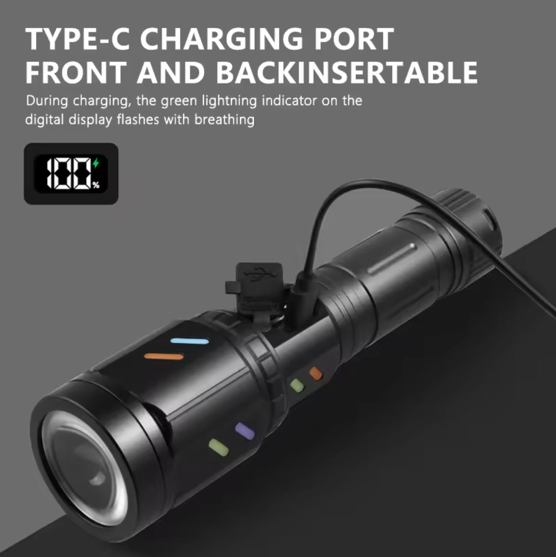 High Power LED Wick Flashlight 5 Light Modes Torch USB Charging Outdoor Tactical Long Shot Camping Lantern Outdoor Lighting