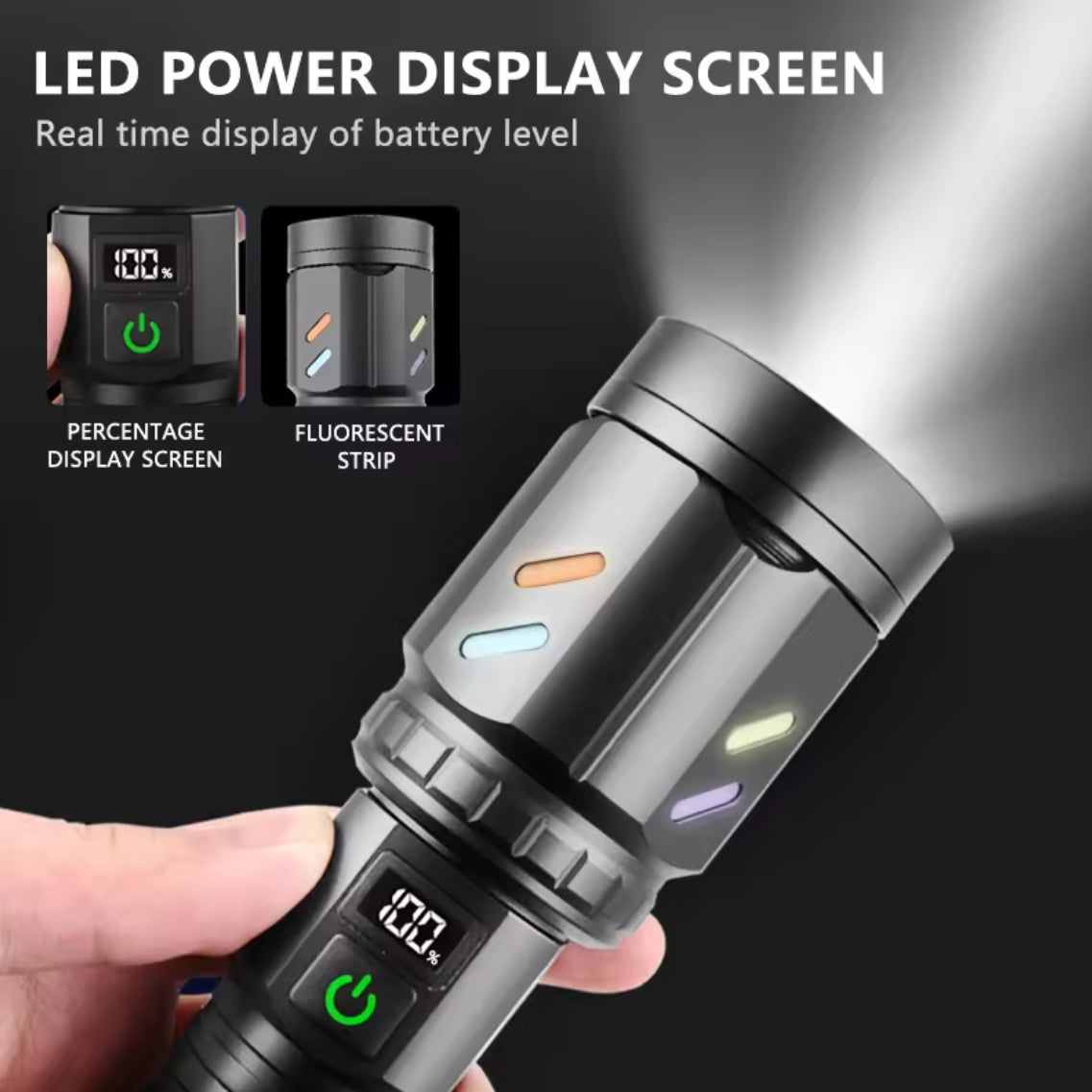 High Power LED Wick Flashlight 5 Light Modes Torch USB Charging Outdoor Tactical Long Shot Camping Lantern Outdoor Lighting
