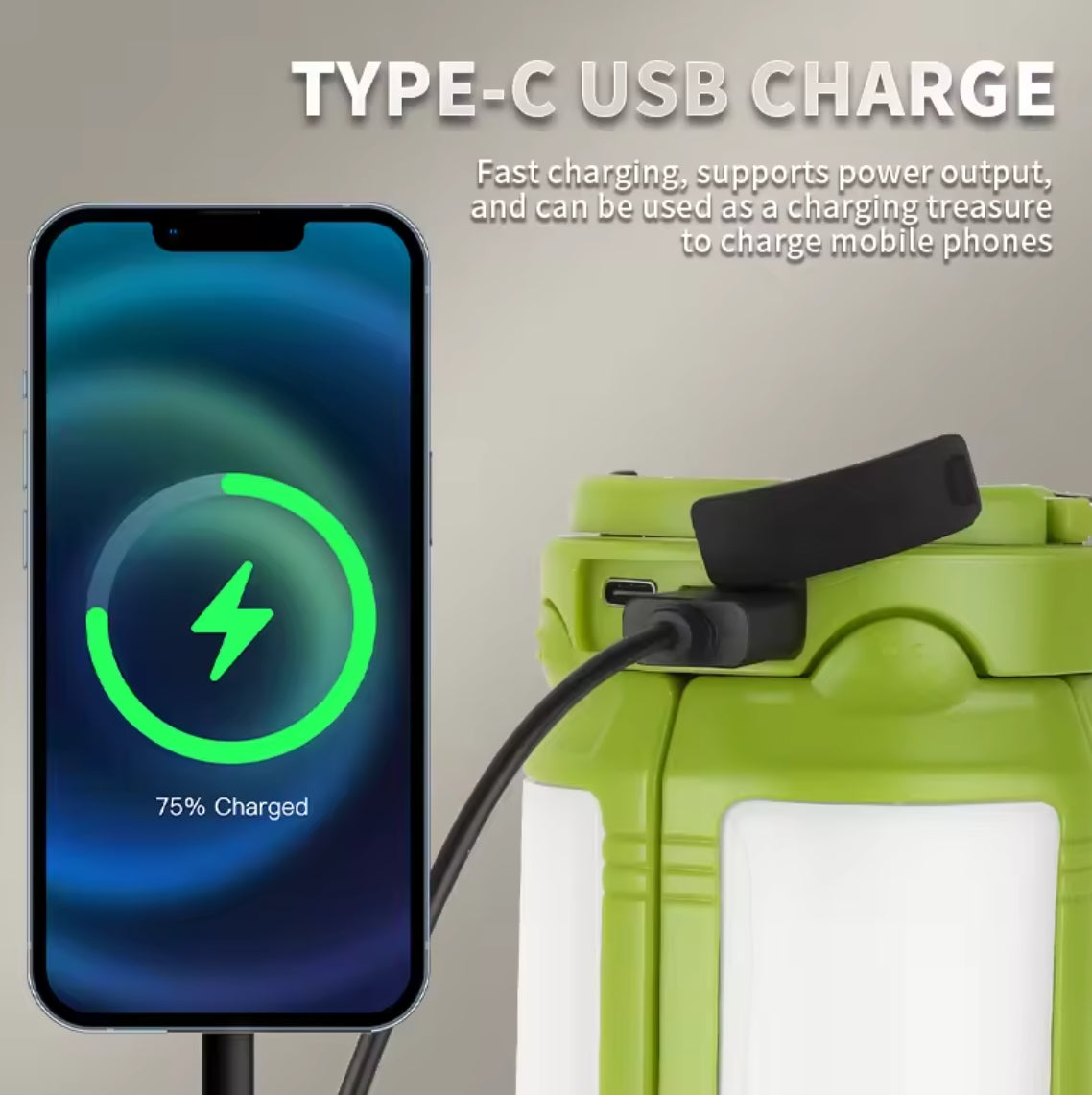 Lámpara de camping recargable por USB, linterna para tienda de campaña, linterna para exteriores, luz de ambiente para acampar
