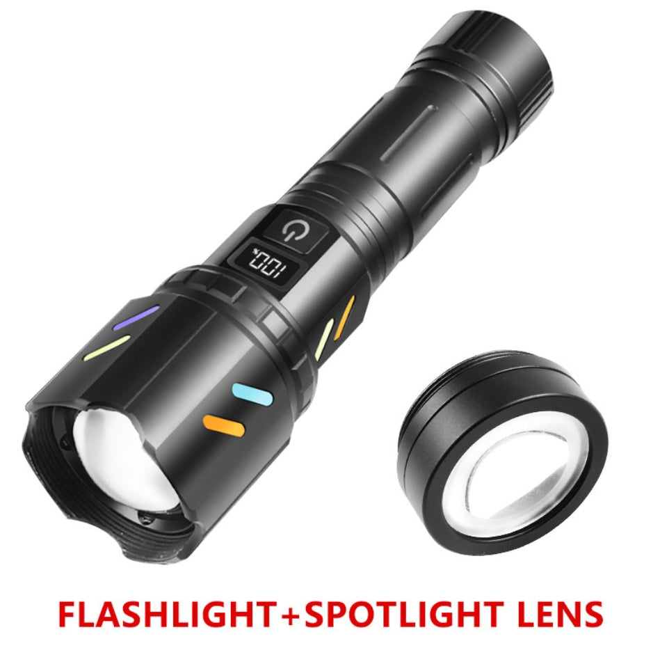 High Power LED Wick Flashlight 5 Light Modes Torch USB Charging Outdoor Tactical Long Shot Camping Lantern Outdoor Lighting