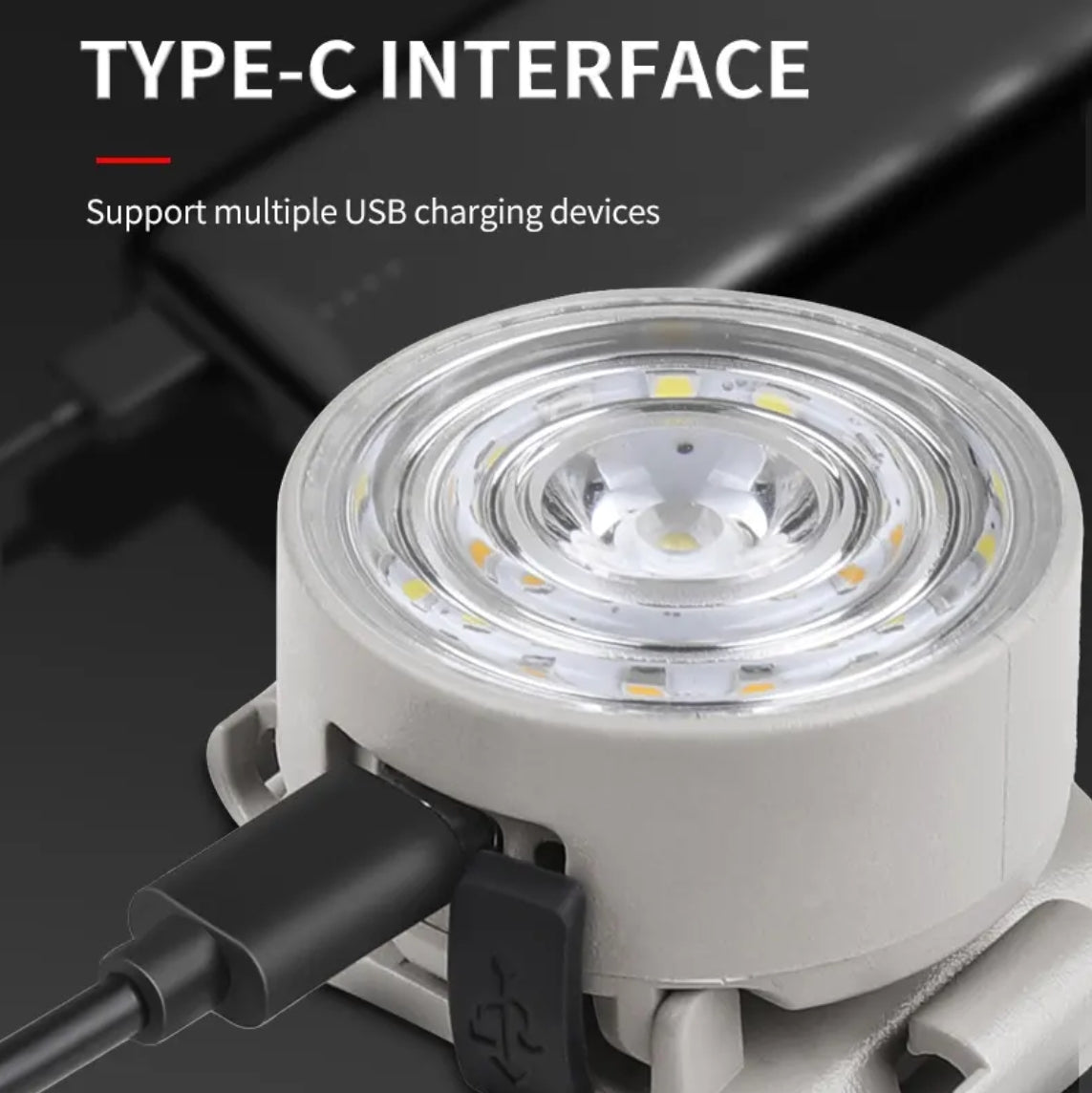 New Design Belt 30LED XPG Mini Headlamp 350Lumens IPX4 Waterproof ABS Headlight Type-c Fast Charging Headlamp for Running