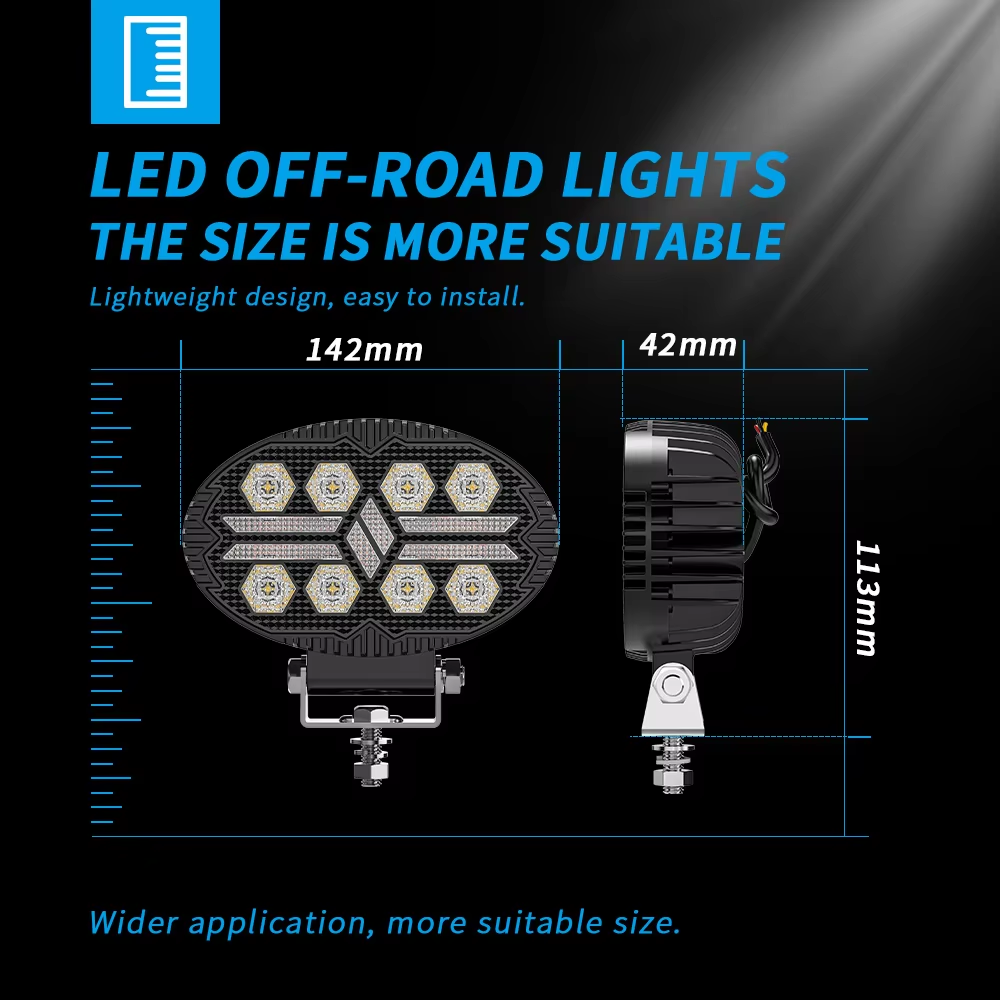 5.5inch Round Driving 9-30V 8LED Led Work Light DRL Spotlights Auxiliary Light WorkLight Led For SUV Trucks Boats