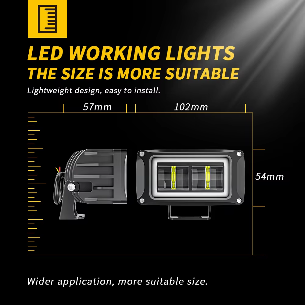 4Inch 4LED Car DRL Led Pods 6500K Flood Driving Fog Lights White Off-Road Work Light Bar For SUV ATV Truck Lamps