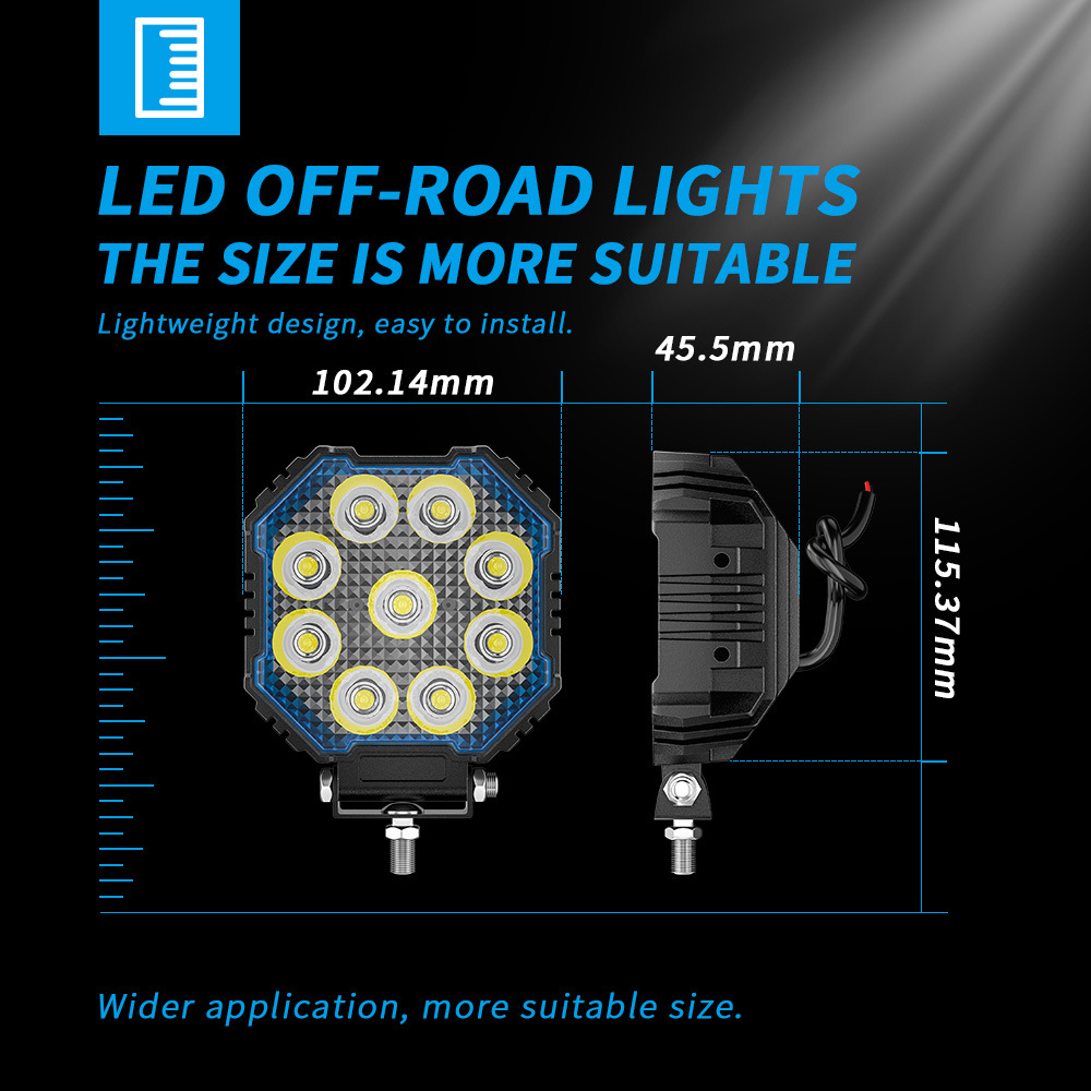 New led agricultural headlight Tractor Trailer Forklift pod light 4inch LED Work Light Spot Beam 27W IP67