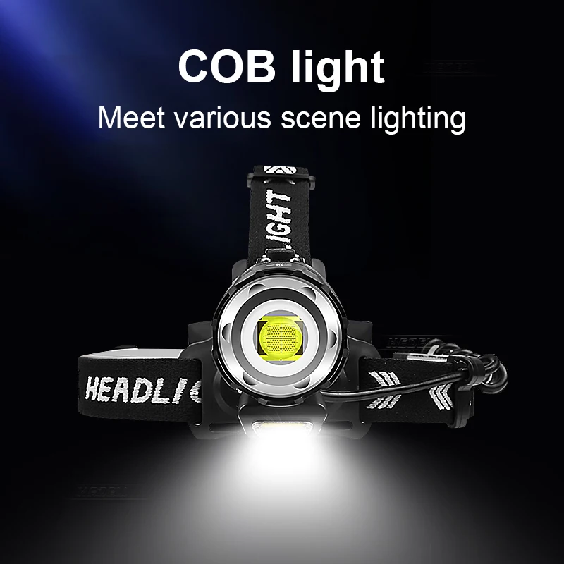 10000 LM XHP90.2 4-core Powerful Led Headlamp Led Headlight Rechargeable USB Head Flashlight Zoomable Head Torch Camping Light