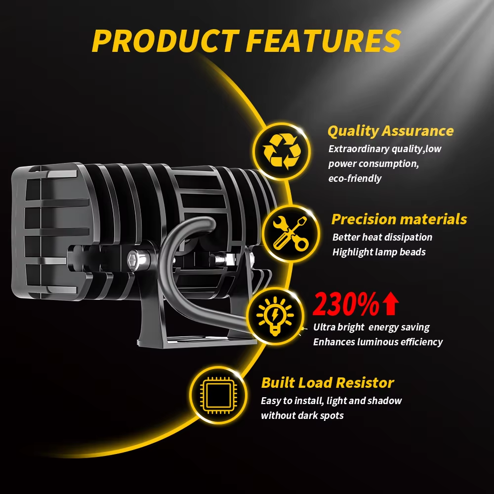 4Inch 4LED Car DRL Led Pods 6500K Flood Driving Fog Lights White Off-Road Work Light Bar For SUV ATV Truck Lamps