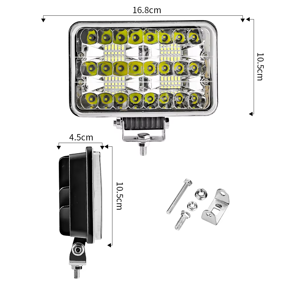 7Inches 48smd Rectang LED Work Light High And Low Beam Light Waterproof IP67 Spot Headlight Agricultural Vehicle SUV ATV Boa