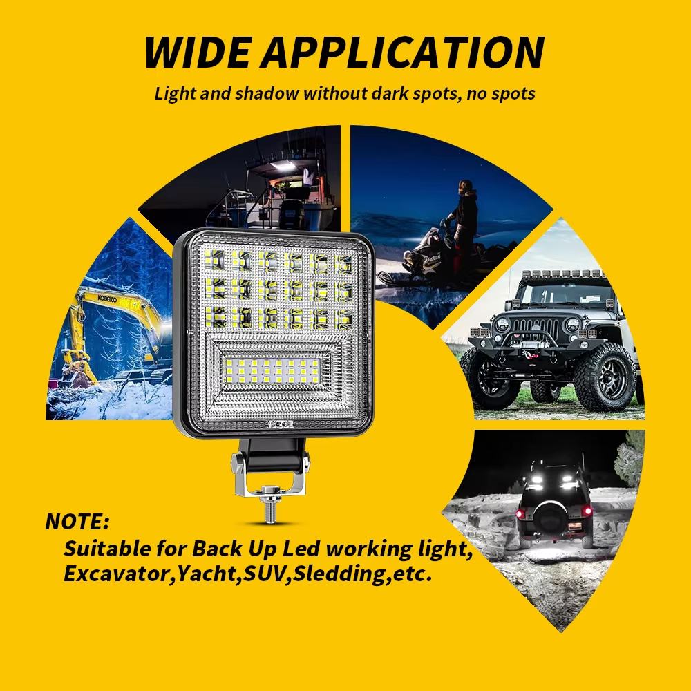 Car LED Work Flood Spot Combo Light 3030 SMD 126 Watts Bright 6500K DC 9-30 Volts Spotlights Truck 4x4 4WD