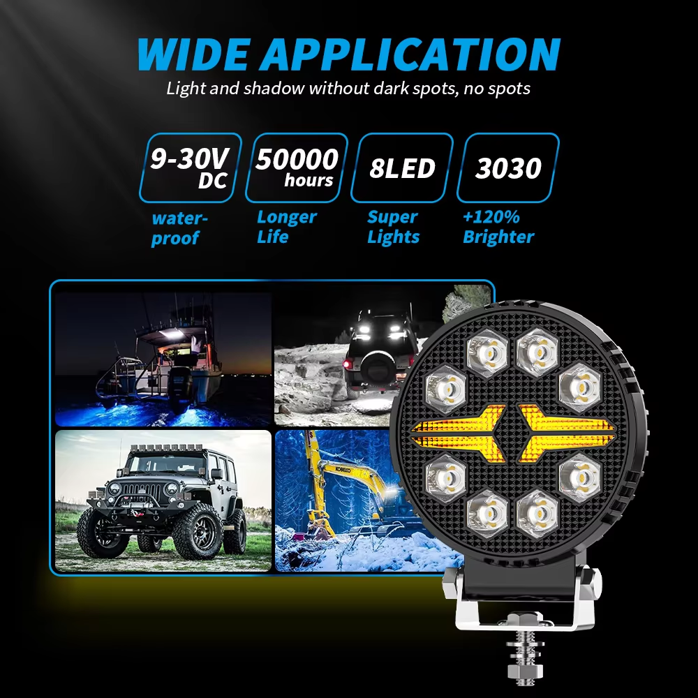 Car Motorcyc LED Light Bar Offroad 4 Inch Spotlights Fog Lamp 12-24V 22W Waterproof Truck Farm Tractor Boat SUV ATV work Light