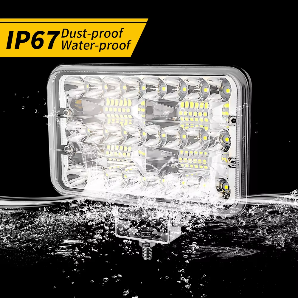 7Inches 48smd Rectang LED Work Light High And Low Beam Light Waterproof IP67 Spot Headlight Agricultural Vehicle SUV ATV Boa