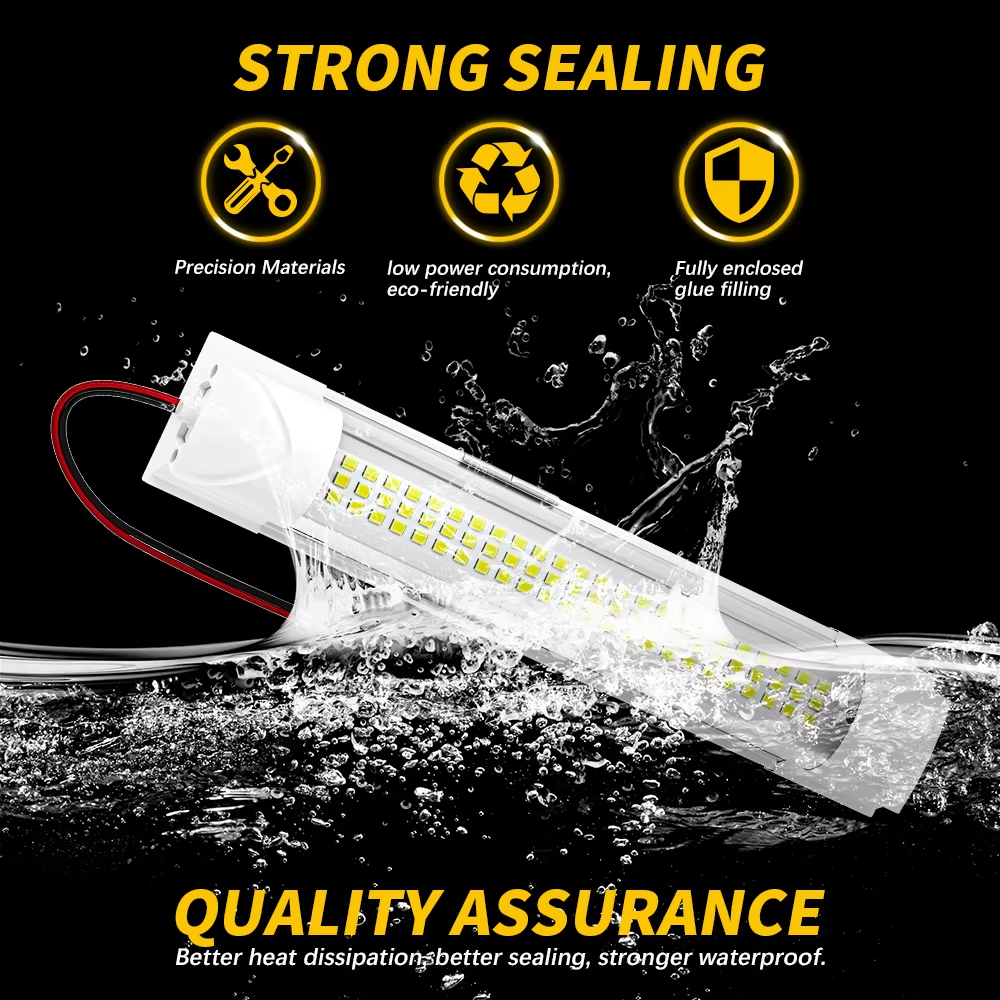 Car Interior Light Strip Bar 12V 72 LED White Light Tube with ON/OFF Switch for Van Lorry Truck RV Caravan Indoor Ceiling Light