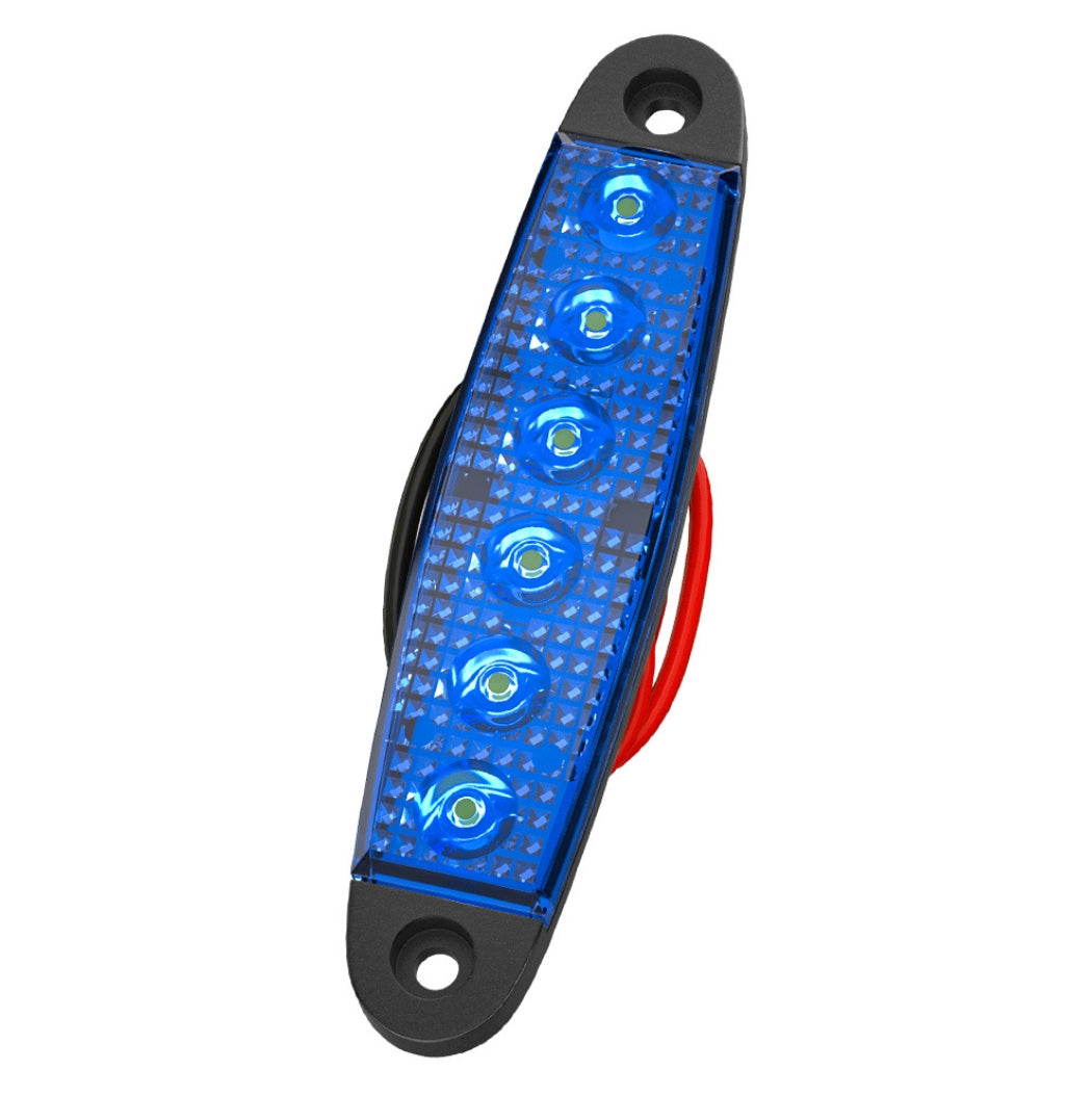 Luz de advertencia constante LED de 12 V, 24 V, 6 SMD, para rejilla de luz, baliza para automóvil, luz de tráfico ABS, color ámbar, amarillo, blanco, rojo y azul