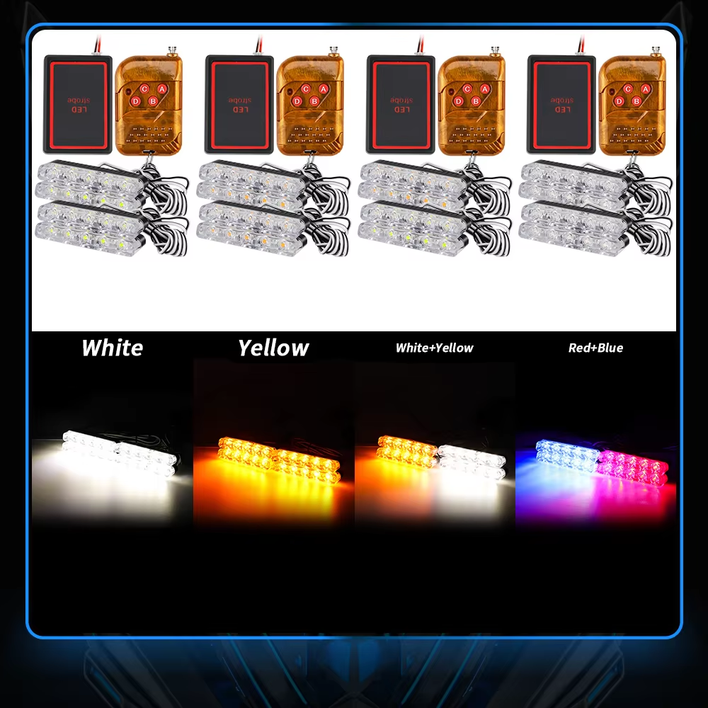 Car LED Light Strobe Red Blue Emergency Remote Wireless Control Flash Signal Fireman Beacon Warning Lamp