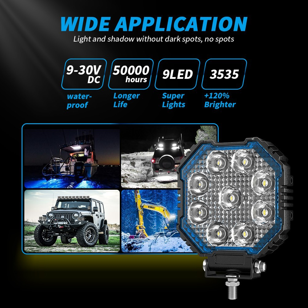 New led agricultural headlight Tractor Trailer Forklift pod light 4inch LED Work Light Spot Beam 27W IP67
