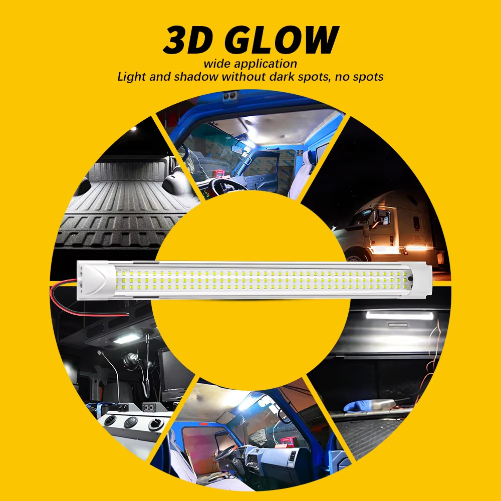 12V 108LED Car Interior Light Strip Bar Lamp Van Bus Caravan Car Trunk Lamp Led Luggage Compartment Light