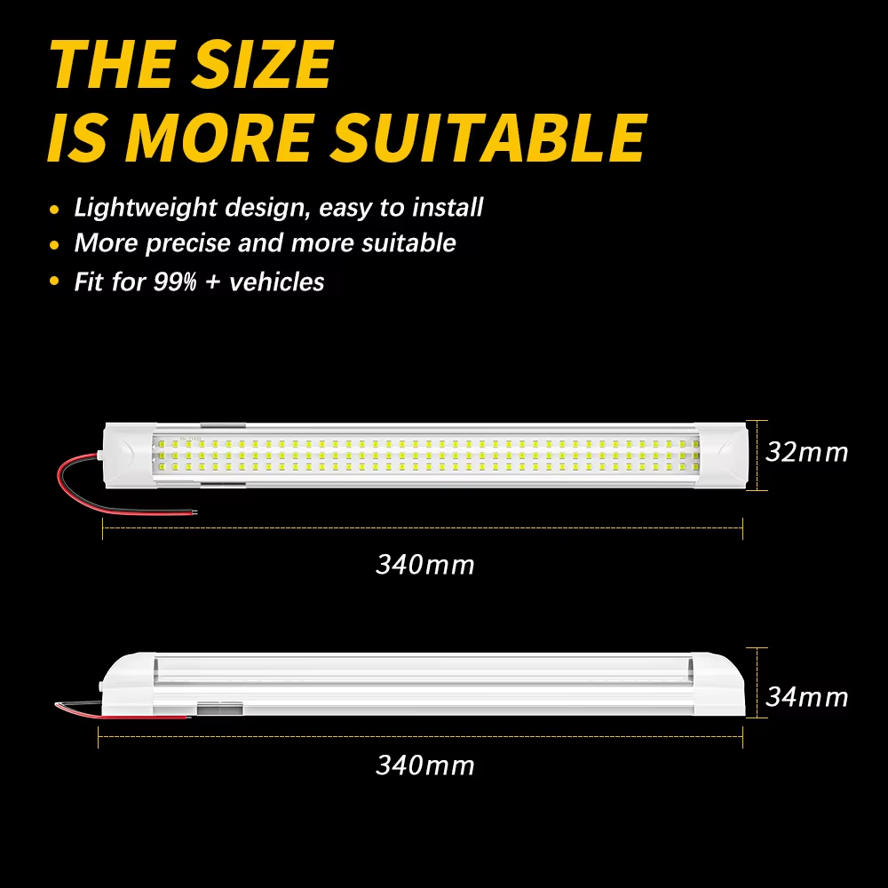 12V 108LED Car Interior Light Strip Bar Lamp Van Bus Caravan Car Trunk Lamp Led Luggage Compartment Light