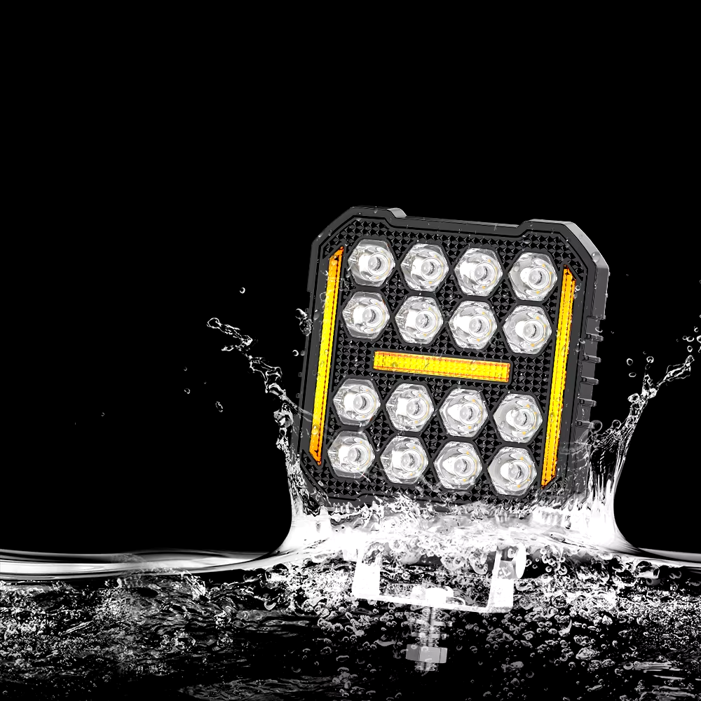 New 4inch Led 4X4 Square Spotlight 16LED Work Light For Truck Led Working Lights Black cover Led Square Headlights