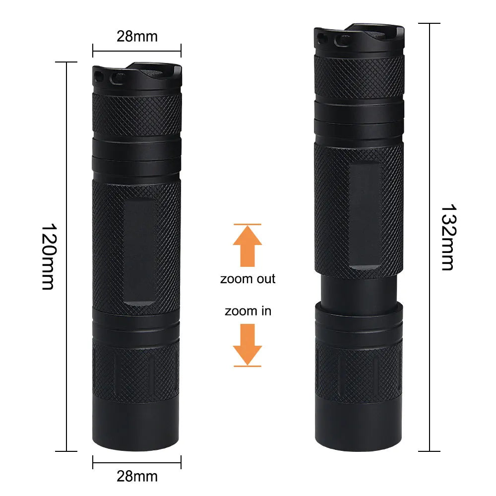 مصباح LED محمول XPE Mini Flashlight 1 Mode يستخدم بطارية قابلة لإعادة الشحن 18650 للتخييم في الهواء الطلق وتكتيكات الصيد ومصباح يدوي