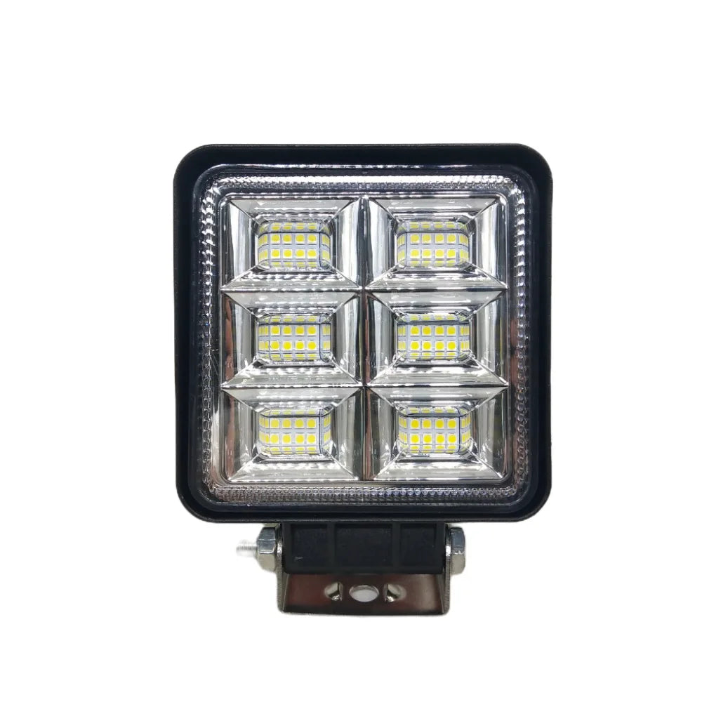 Barra de luz LED de trabajo de alta potencia, 144 W, foco cuadrado, luz DRL para automóvil, barra LED para todoterrenos, SUV, ATV, camiones, excavadoras