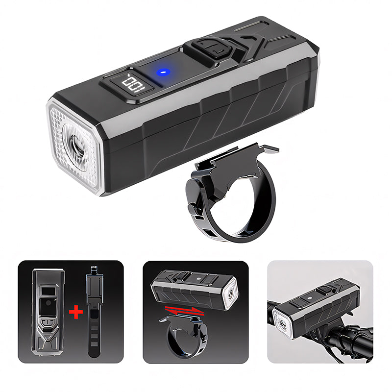 Intelligent light sensing bicycle light riding light TYPE-C charging digital display high brightness road bike sensing night