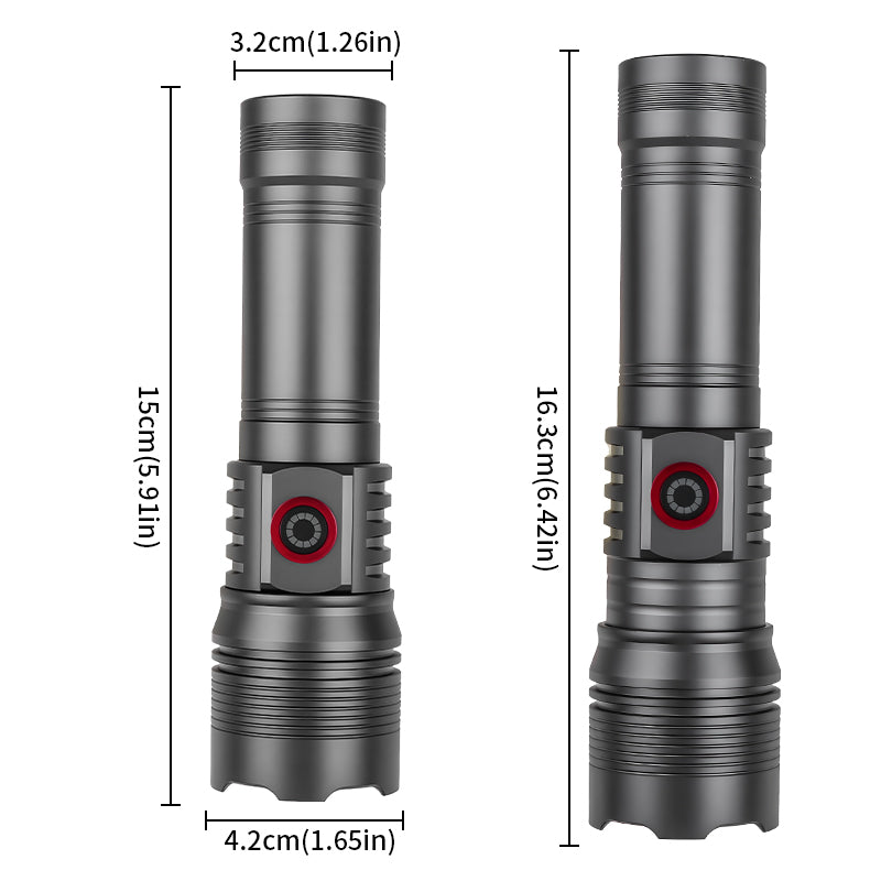 High Power LED Flashlight 30W Strong Light Lantern USB Rechargeable Torch Waterproof Outdoor Super Bright Lamp Self Defense