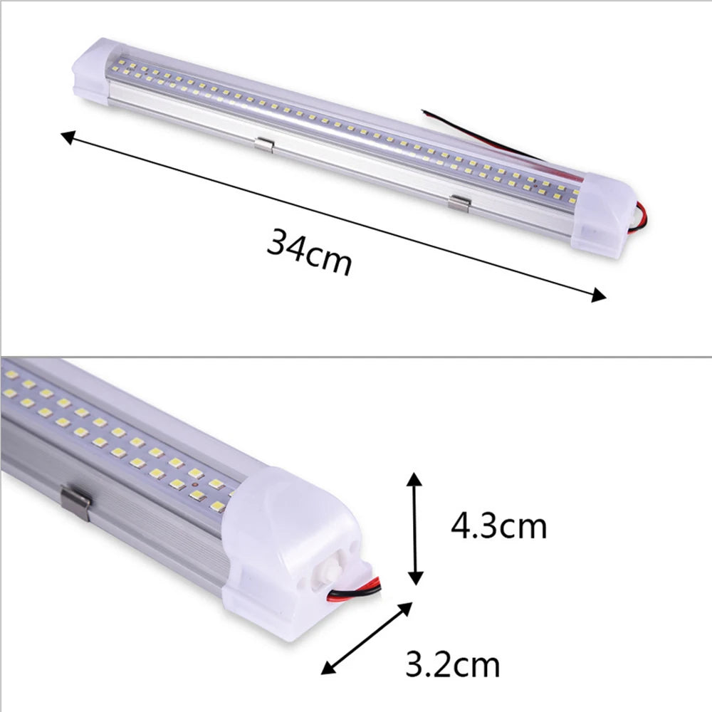 LED Light Bar DC12 72Led Car Interior Light Indoor Reading Ceiling Lamp Car Van Bus Caravan Lamp