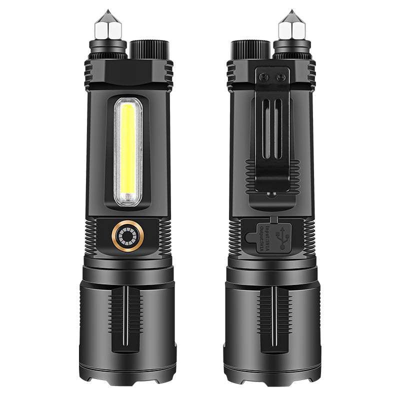 LED Flashlight Aluminum Alloy Tactical Hunting Torch USB Rechargeable Zoomable Lantern Use 18650 Battery