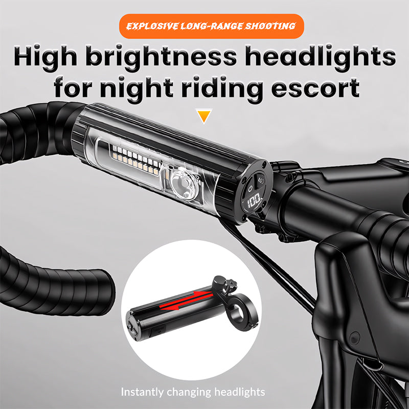 1000 Lumen XPG+Red Blue LED Built-in 1800mAh Type-c Bicycle Front Light MTB 300M with Hook Magnet Work Night Riding Bike Light