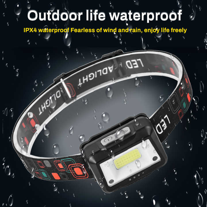 Super Bright Mini LED Headlamp USB Rechargeable 18650 Battery Headlight Dual Light Source Outdoor Camping Hunting Head Lamp