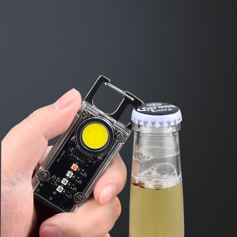 NEW Portable Mini COB Key chain Light ABS+PC IPX4 Recharge Torch Keychain Lamp G906