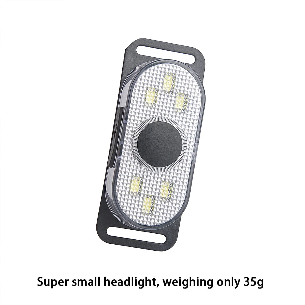 مصباح أمامي صغير 6 * COB أبيض + مصباح LED أحمر استجماتيزم LED مدمج قابل لإعادة الشحن عبر USB مصباح أمامي خارجي للصيانة والعمل