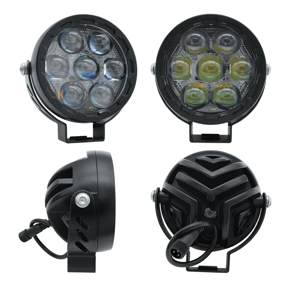 LED White/Yellow Work Headlight Fog Light For Motorcycle Offroad Truck BUS ATV UTV 9-60V DC Super Bright Lamp