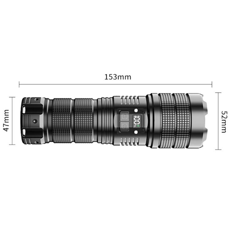 Outdoor White Laser Digital Display Zoom Flashlight Long Range Lighting Flashlight HS X9