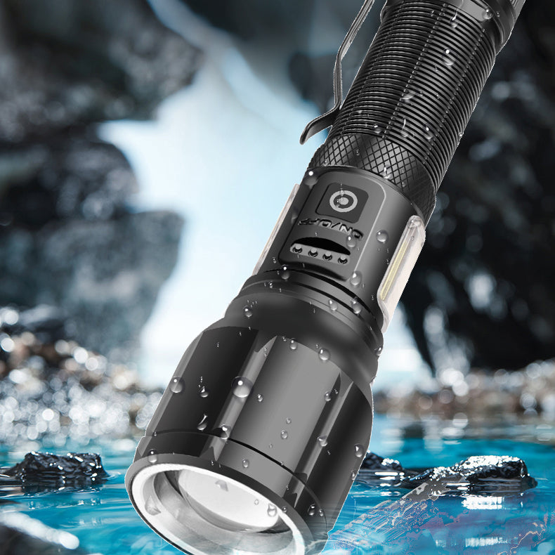 Torch LED Rechargeable Flashlight Portable USB Charging Flashlight High Power Bank Camping Waterproof Long Range Lantern