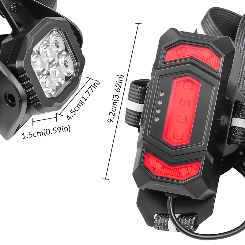 Reflective Vest High-Visibility LED Chest Light Run for Night Walking Cycling Adjustable 45° Beam Running Lights