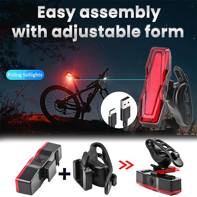 Bike Rear Tail Light USB Rechargeable Red LED Bright Taillights Fit On Any cycling Helmet Easy-To-Install For bikes Safety parts