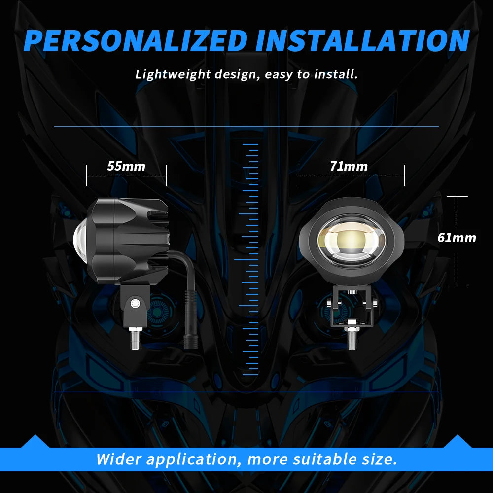 Super Bright Auxiliary Motorcycle LED Spotlights Moto Headlight Fog Lights Turn Signals Accessories for Kawasaki Car SUV ATV