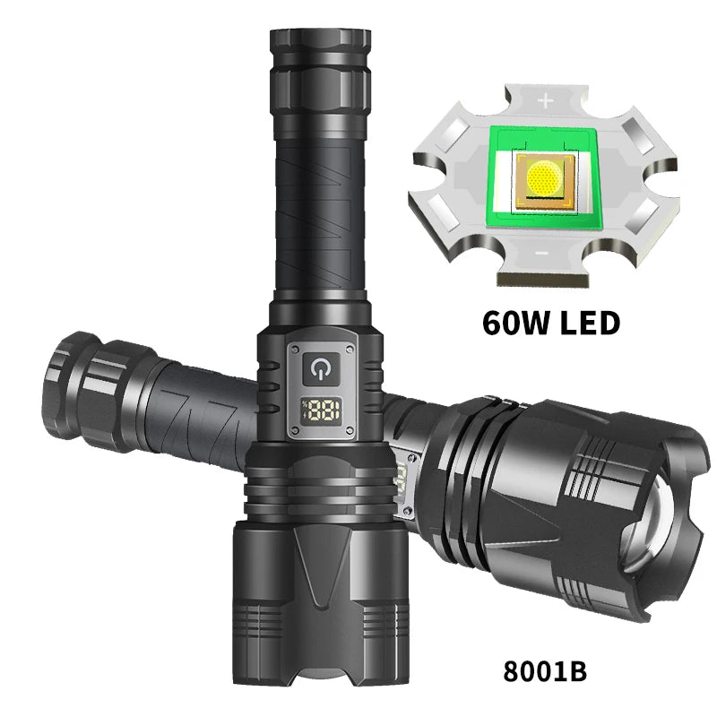 Strong Light XHP360 LED Flashlight Rechargeable High Power Spotlight Lamp Long Range Torch Emergency Lantern