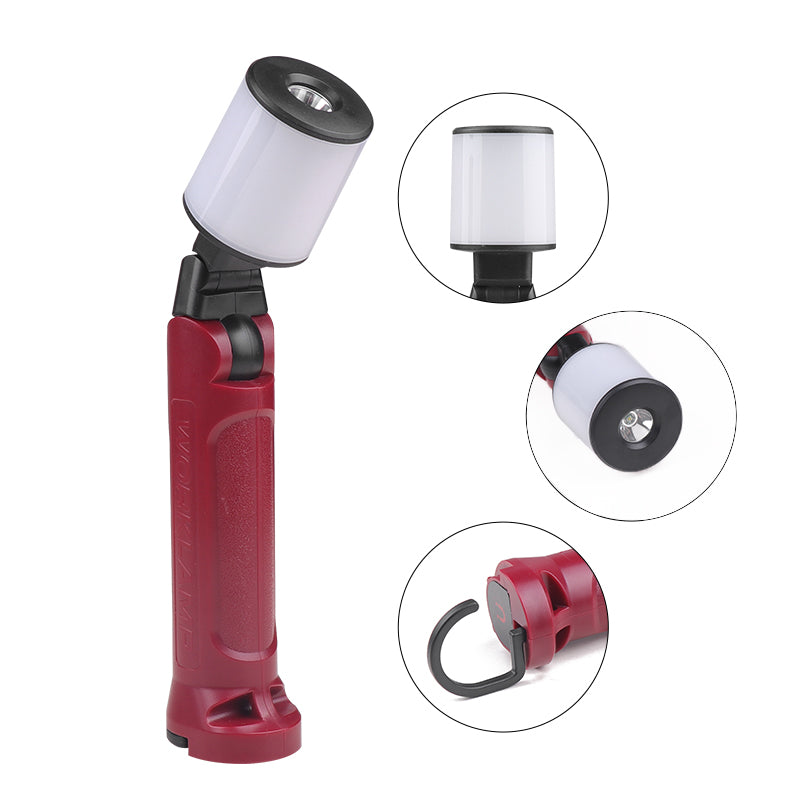 Portable Emergency Work Lights USB Rechargeable Folding Flashlight 180° Repair Spotlight Camping With Hanging Hook