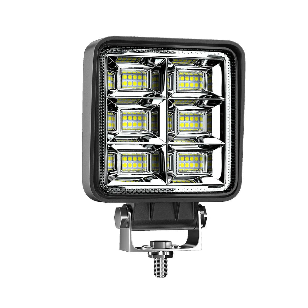 Barra de luz LED de trabajo de alta potencia, 144 W, foco cuadrado, luz DRL para automóvil, barra LED para todoterrenos, SUV, ATV, camiones, excavadoras