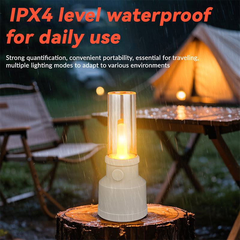 Dual Color Temperature ABS Camping Lantern Outdoor 1 LED Rotary Stepless Dimming USB C Rechargeable Camping Light DS-808