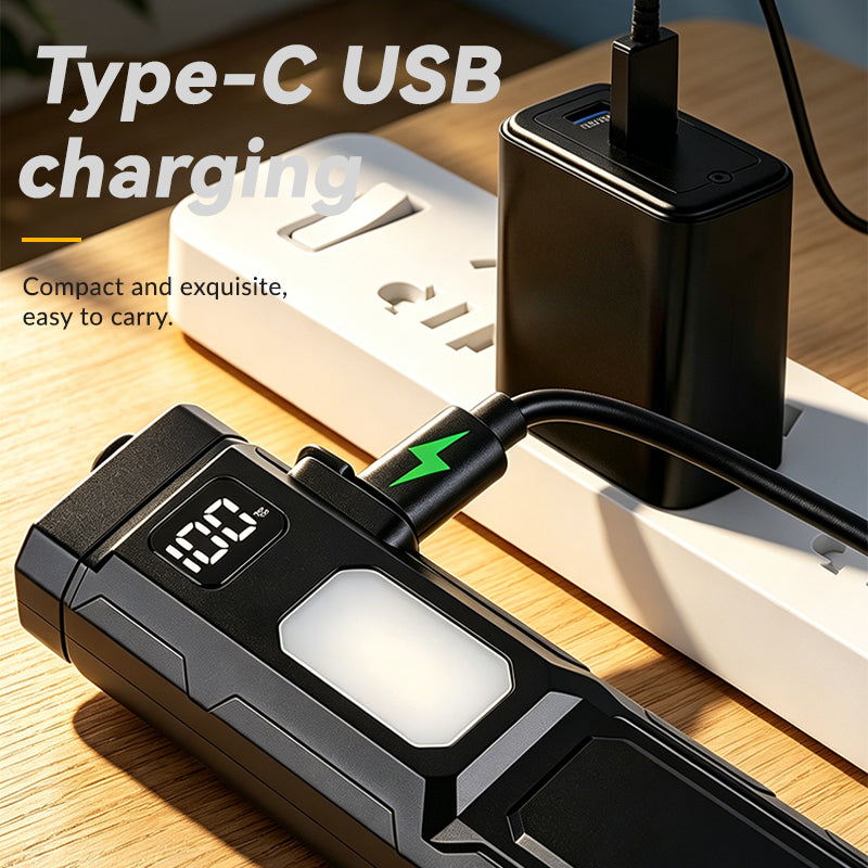 Portable 7modes Multifunctionalt Digital Display Rechargeable 1000mAh Polymer Battery 300 Lumenns Mini Edc Flashlight with Clip 630