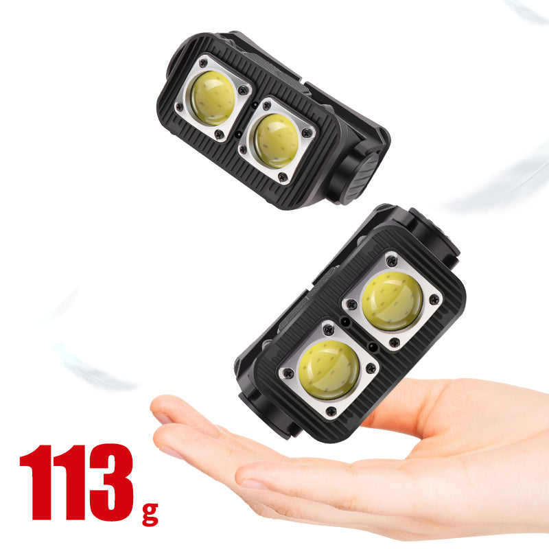 New 18650 400lms LED Headlamp with Built-in 2*Cob for Outdoor Camping Mountaineering Fishing and Emergency Use K372