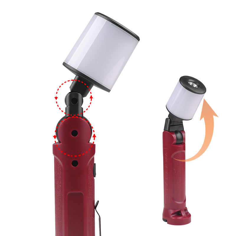 Portable Emergency Work Lights USB Rechargeable Folding Flashlight 180° Repair Spotlight Camping With Hanging Hook