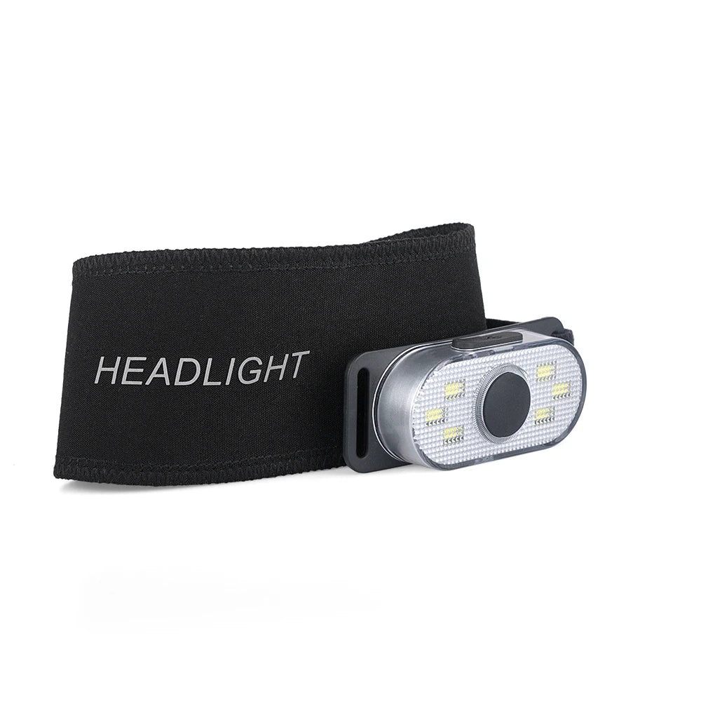 مصباح أمامي صغير 6 * COB أبيض + مصباح LED أحمر استجماتيزم LED مدمج قابل لإعادة الشحن عبر USB مصباح أمامي خارجي للصيانة والعمل