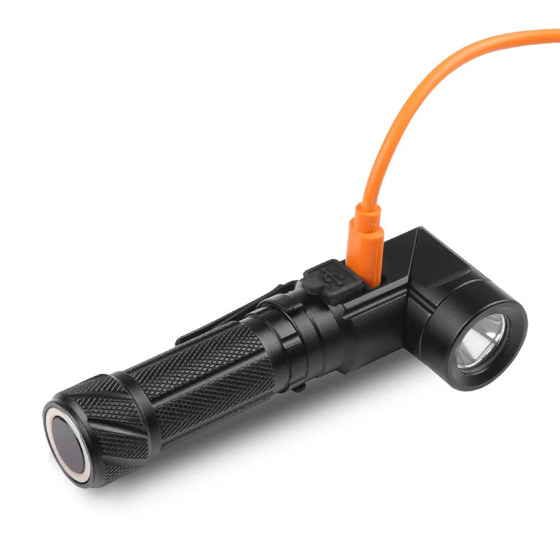 2 in 1 The Brightest Led Flashlight USB Rechargeable Super Bright Headlight Torch High Quality Aluminum Waterproof Lantern 10W