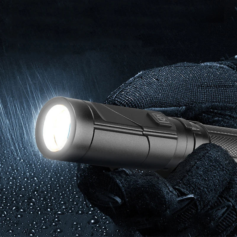 2 in 1 The Brightest Led Flashlight USB Rechargeable Super Bright Headlight Torch High Quality Aluminum Waterproof Lantern 10W