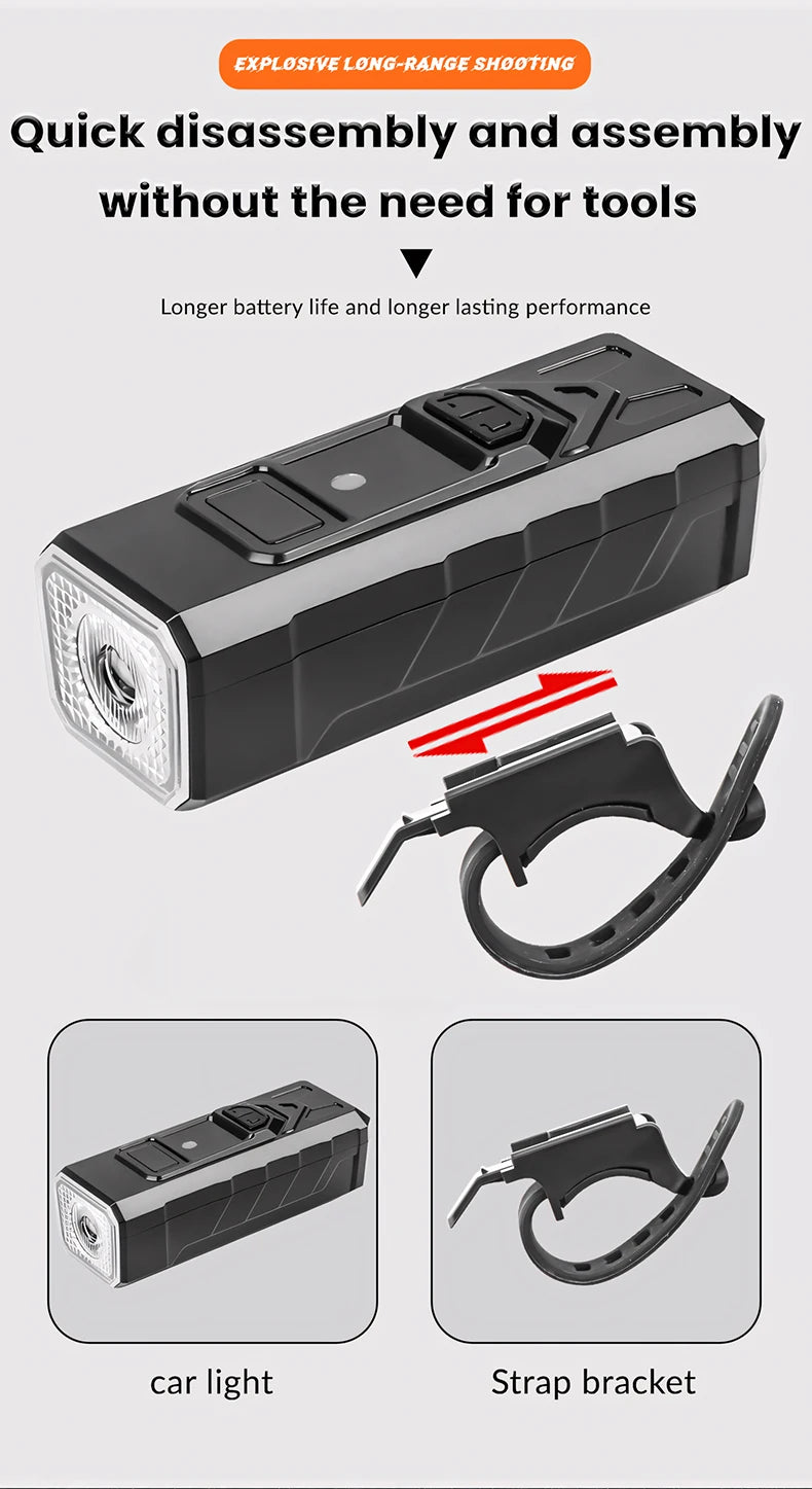 Intelligent light sensing bicycle light riding light TYPE-C charging digital display high brightness road bike sensing night